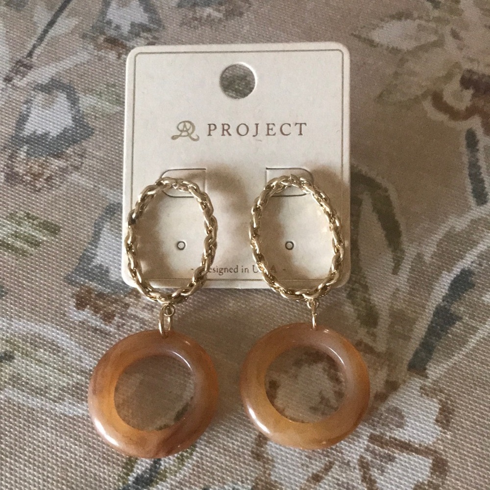 Gold and Brown Elegant Earrings